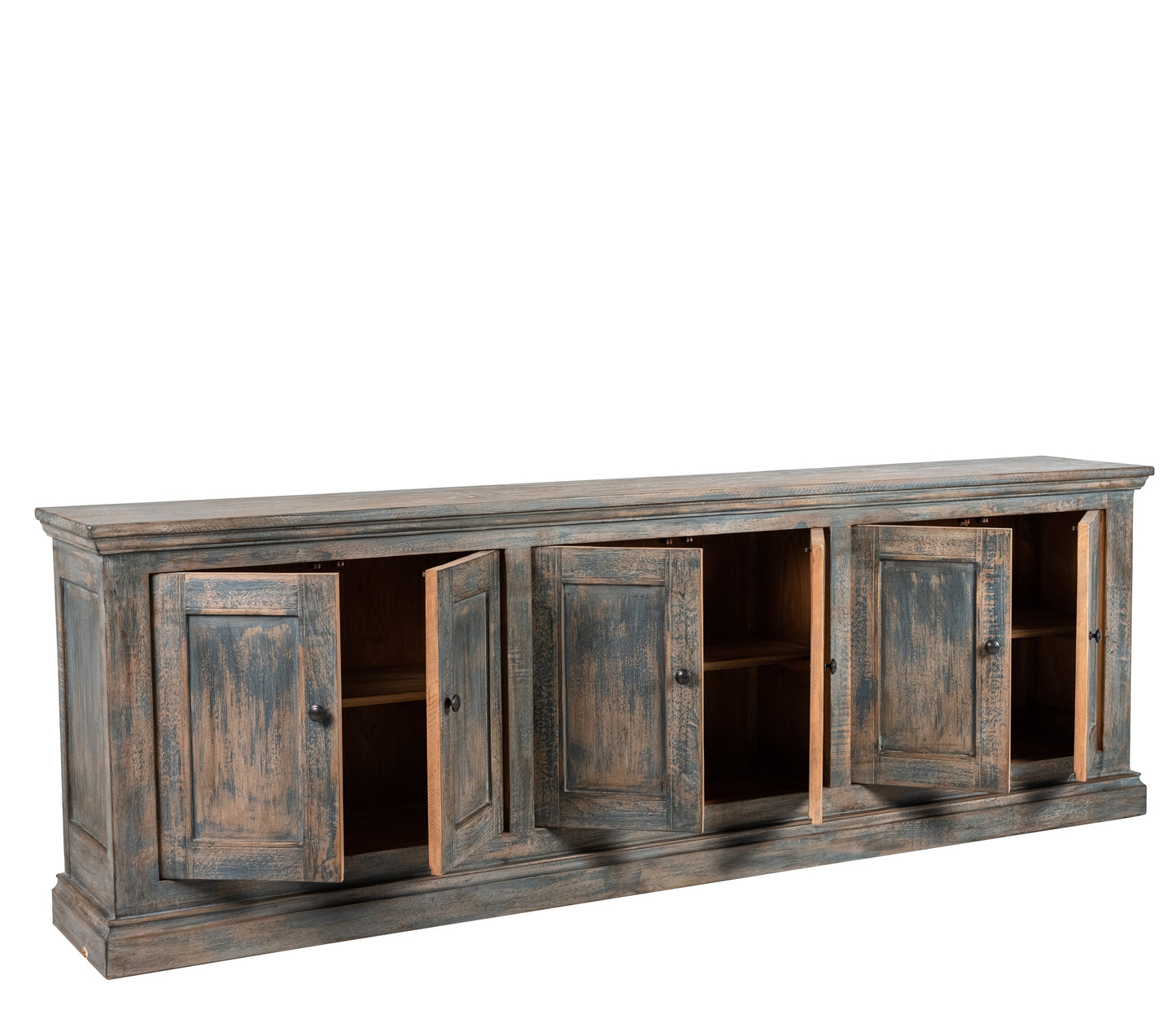Buffet Mira 6 portes - Bleu antique