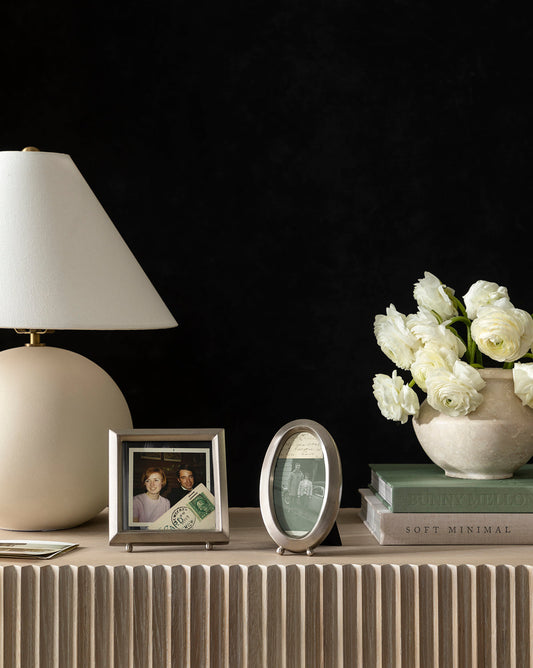 Cadre photo en étain Blanche