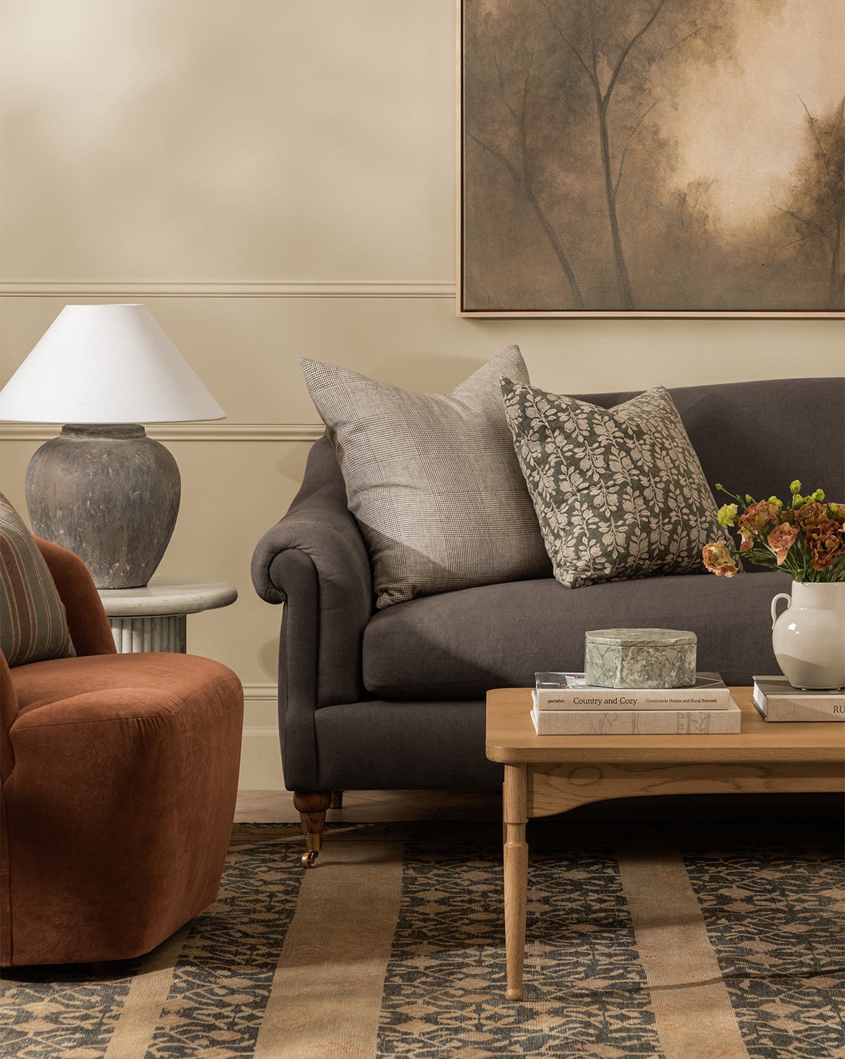 Housse de coussin pied-de-poule Abbendale