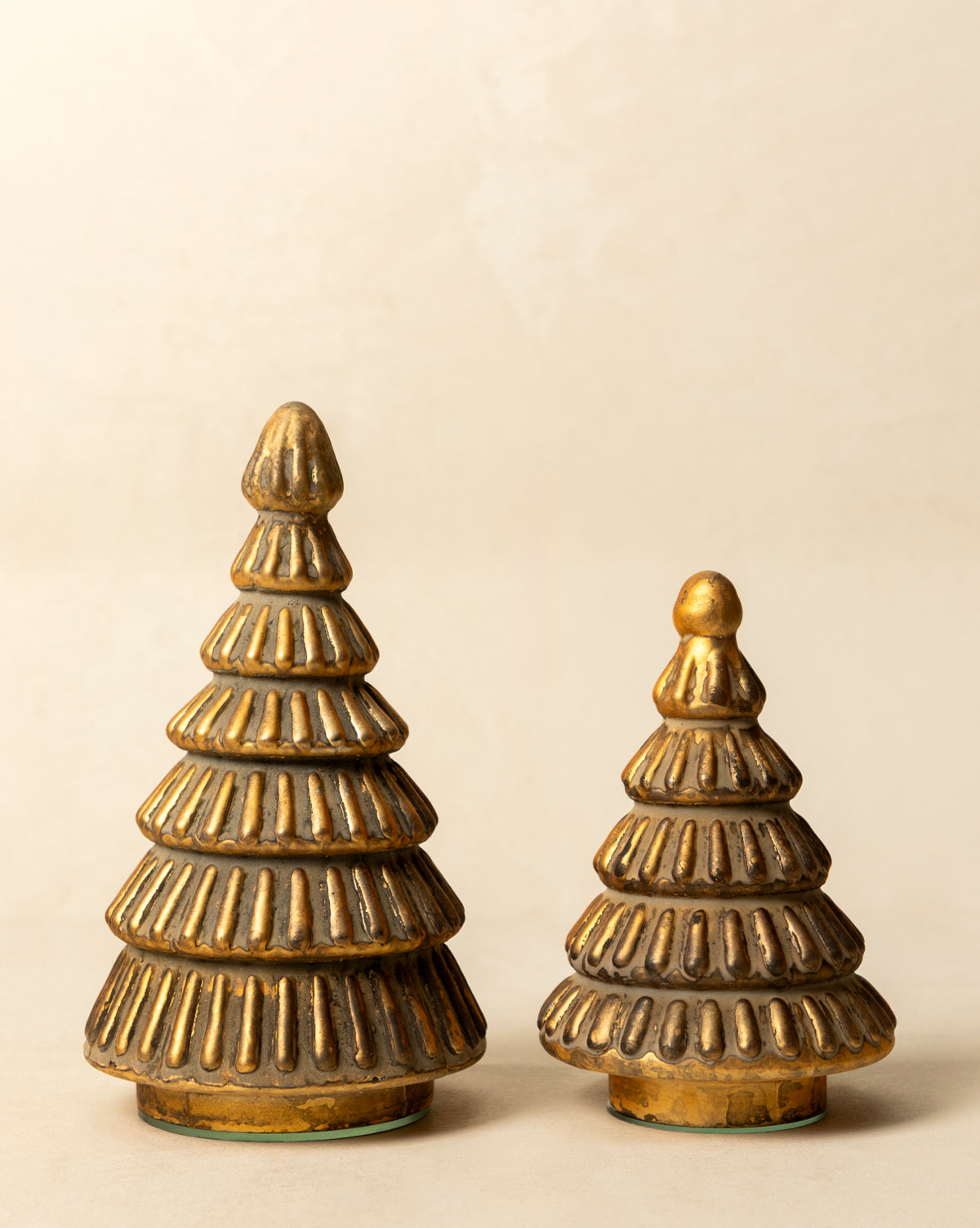 Arbres en verre doré (lot de 2)