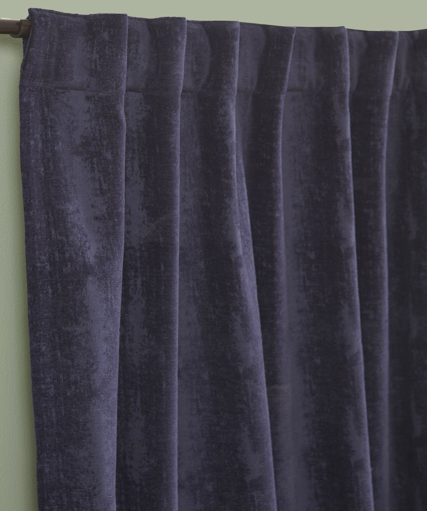 Panneau de draperie en velours écrasé - Bleu marine
