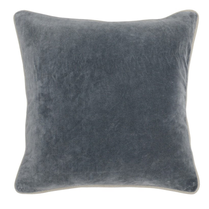 Coussin en velours gris pierre