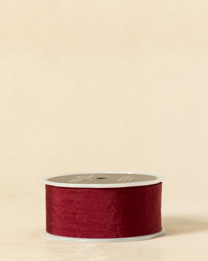 1,5 ruban de soie synthétique froissé avec bord coupé