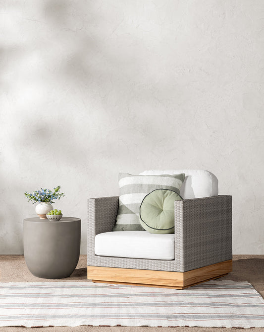 Chaise d'extérieur en osier Berdine