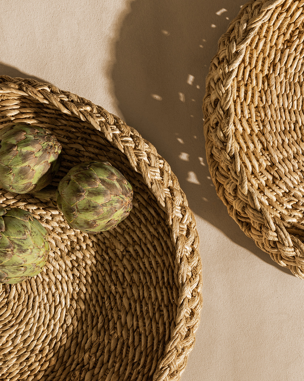 Plateau en corde tressée d'abaca