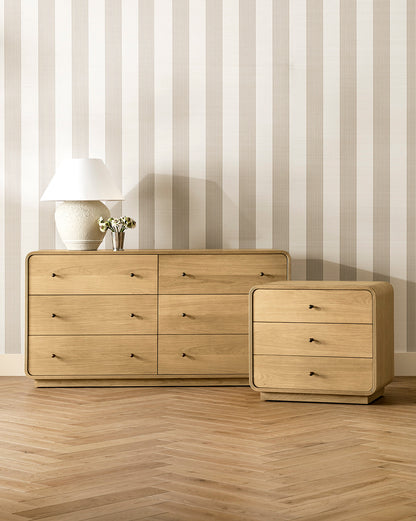 Papier peint en sisal rayé Leah