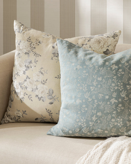 Housse de coussin à imprimé lapin