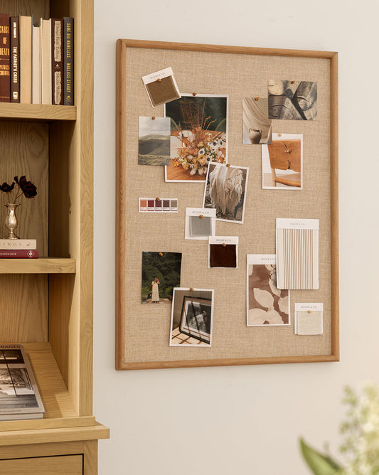 Tableau mémo en chêne et lin