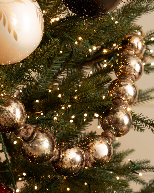 Guirlande en verre argenté vieilli de 4,4 pi