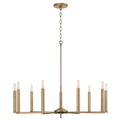Lustre Portman à 9 lumières - Laiton vieilli
