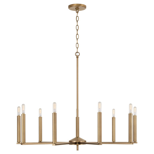 Lustre Portman à 9 lumières - Laiton vieilli