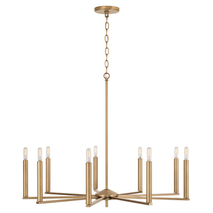 Lustre Portman à 9 lumières - Laiton vieilli
