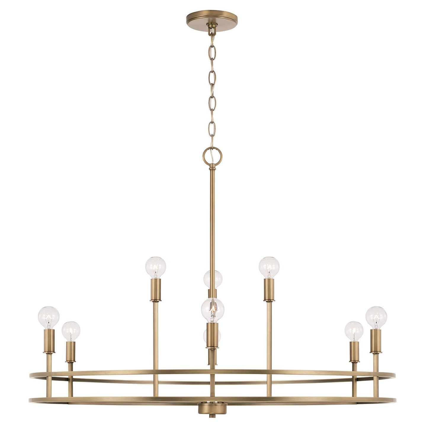 Lustre Fuller à 9 lumières - Laiton vieilli