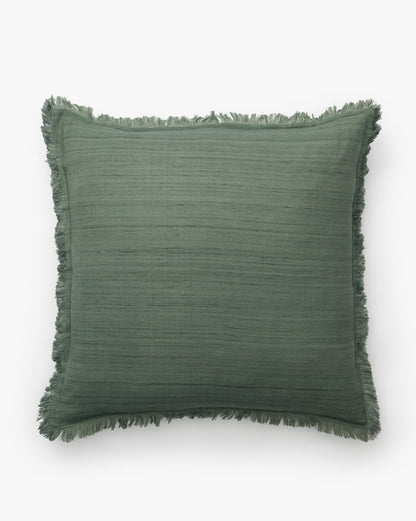 Housse de coussin à franges en soie Abbey