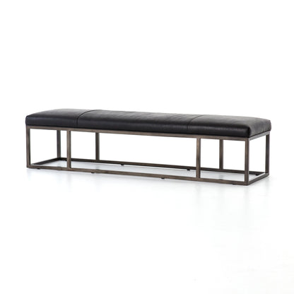 Banc en cuir noir Beaumont