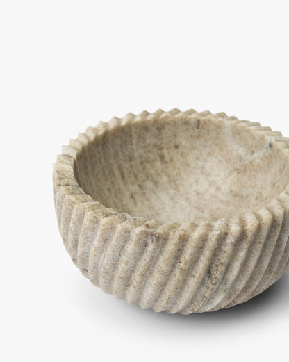 Bol en marbre beige spiralé