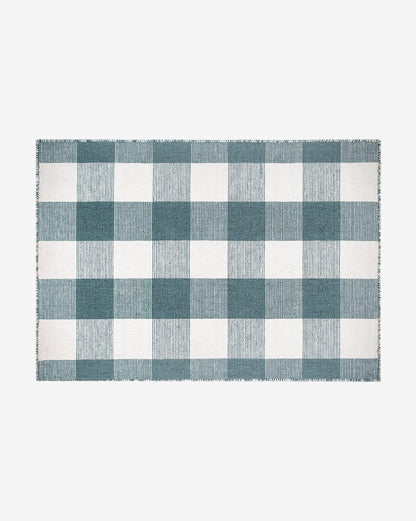 Tapis d'intérieur/extérieur tissé à la main bleu Belleville