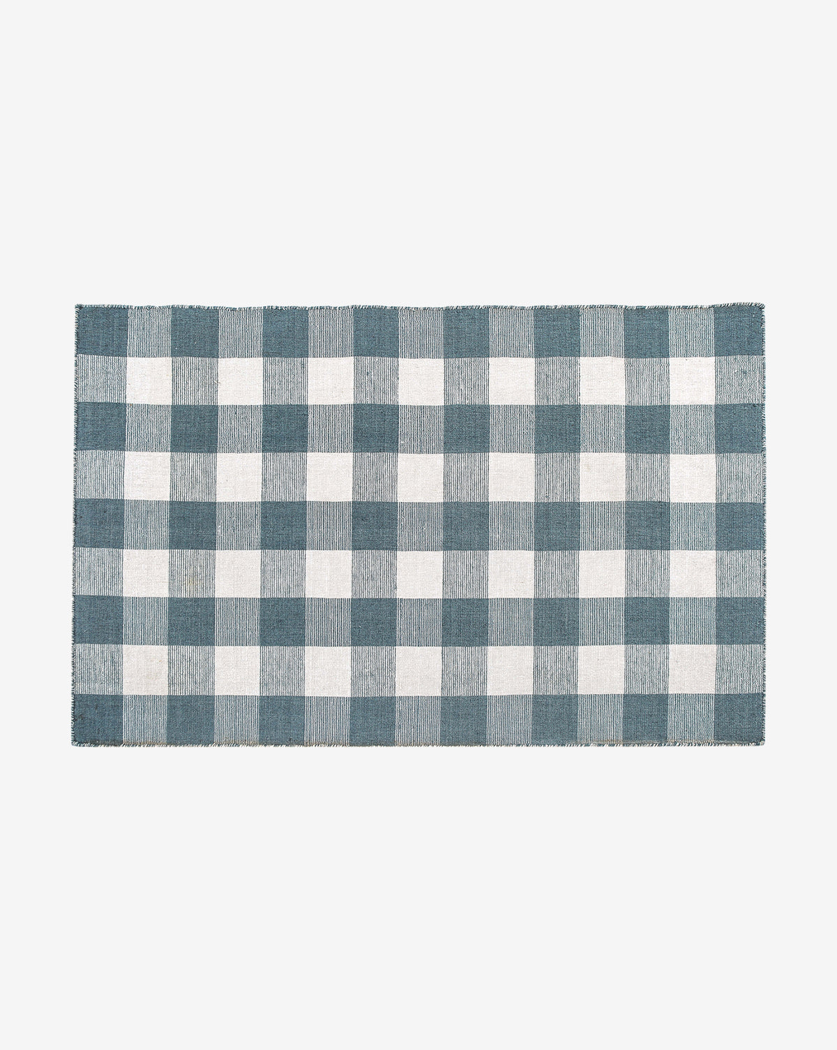 Tapis d'intérieur/extérieur tissé à la main bleu Belleville