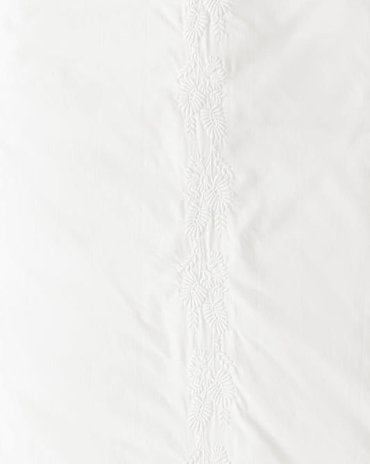 Housse de couette brodée en percale Bianca
