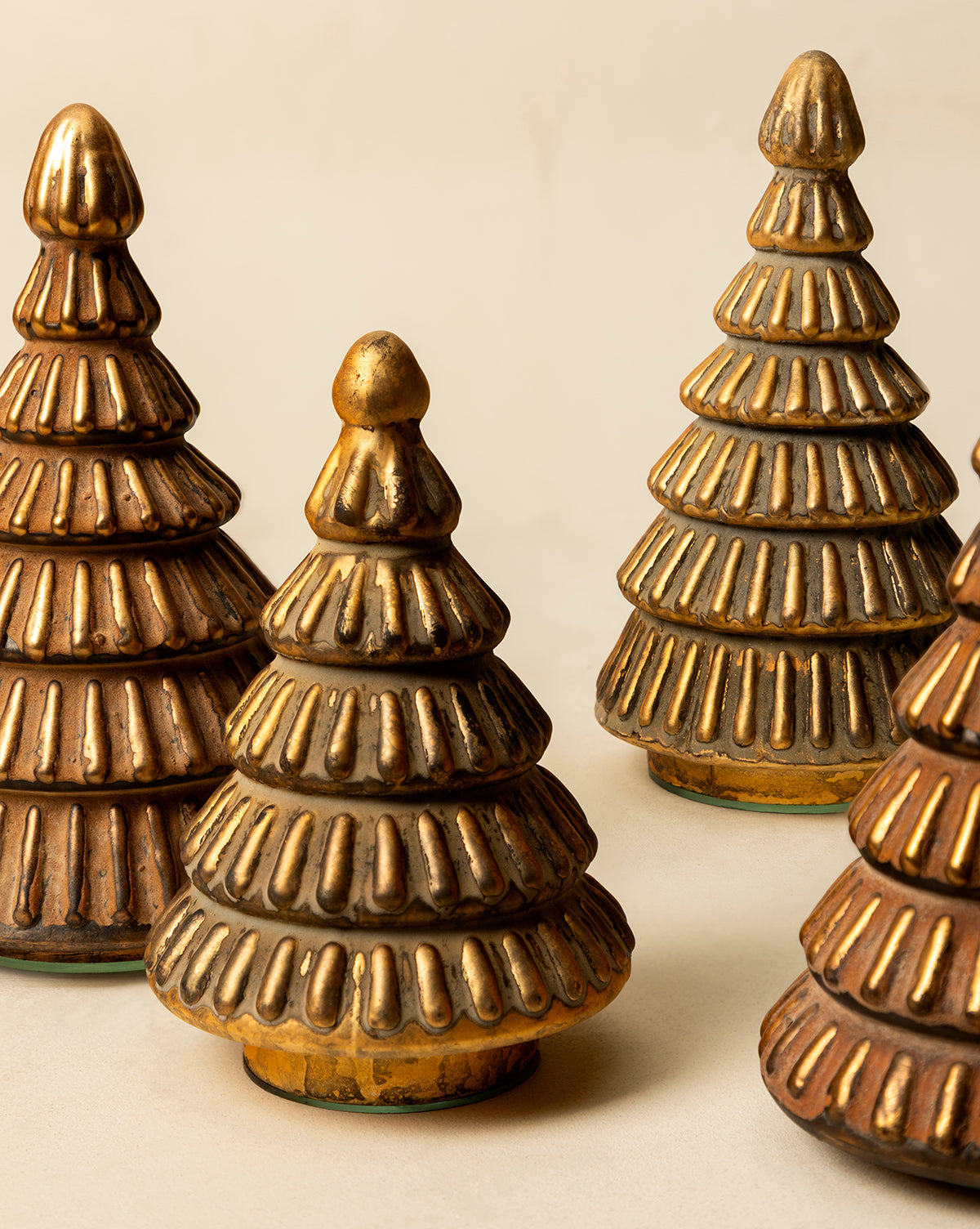 Arbres en verre doré (lot de 2)