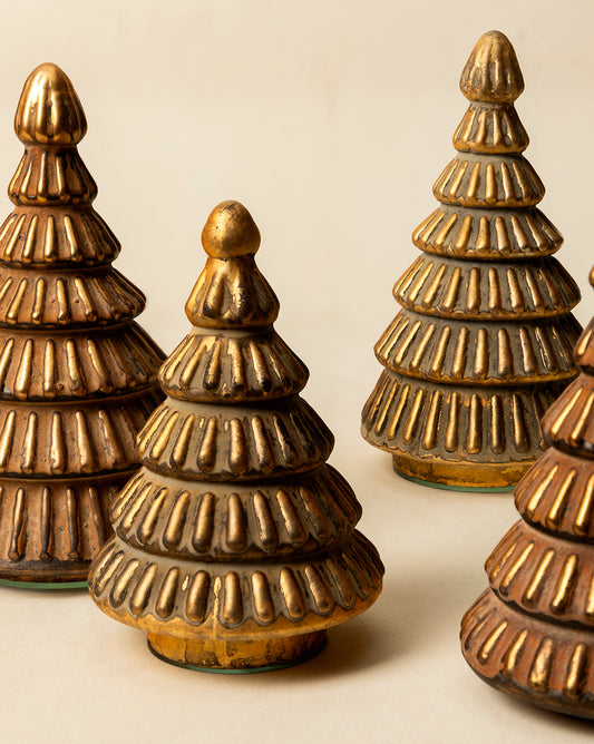 Arbres en verre doré (lot de 2)