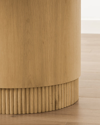 Table à manger ronde en chêne Gilroy