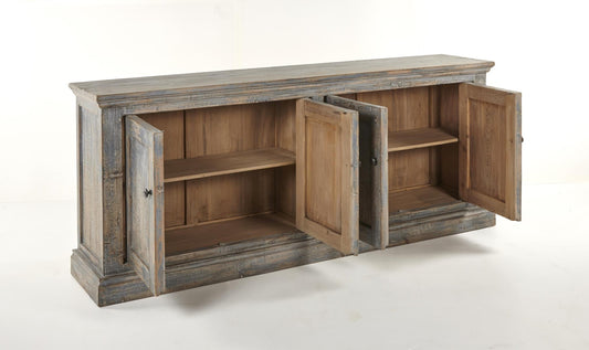 Buffet Mira 4 portes - Bleu antique 
