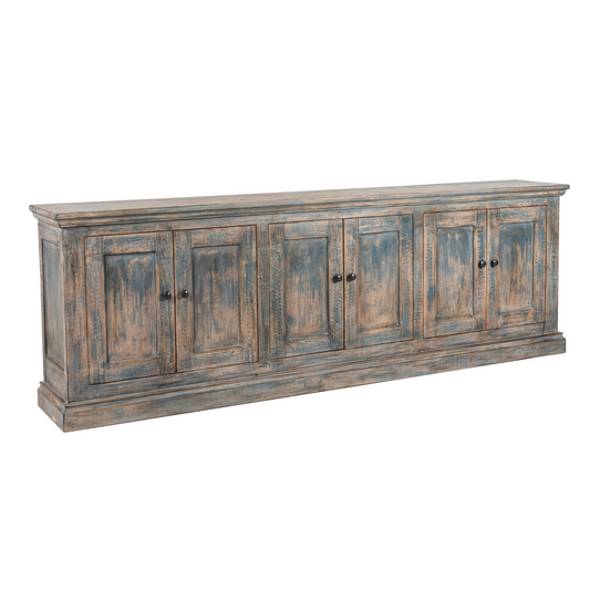 Buffet Mira 6 portes - Bleu antique 