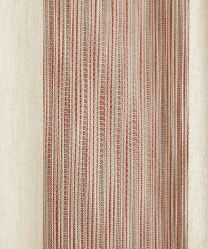 Panneau de draperie Hampton en coton à rayures - Corail