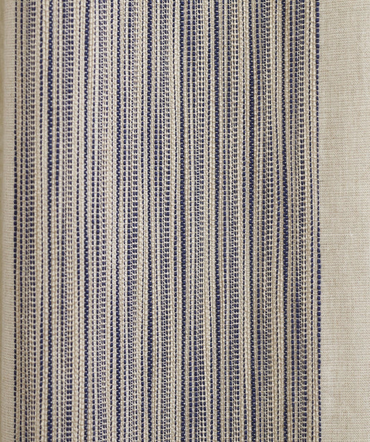 Panneau de draperie Hampton en coton à rayures - Bleu marine