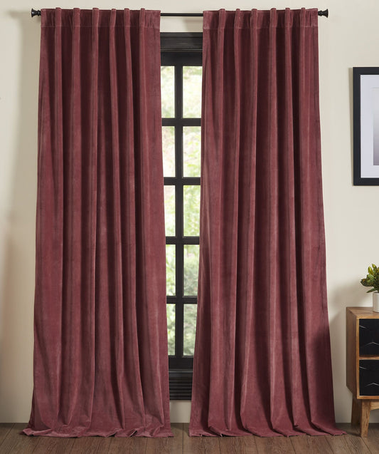 Panneau de draperie en velours Stella - Rose
