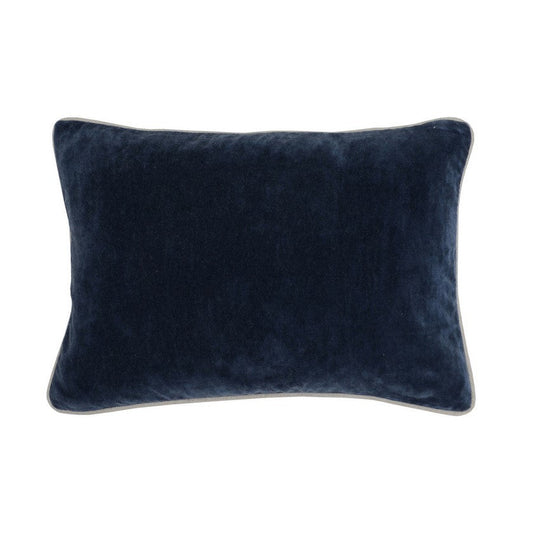 Coussin en velours bleu marine 