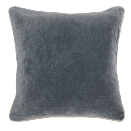 Coussin en velours gris pierre 