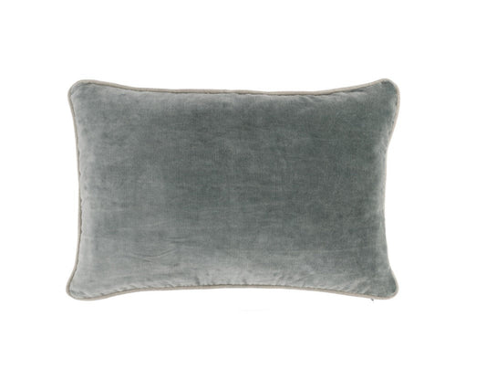 Coussin en velours gris pierre 