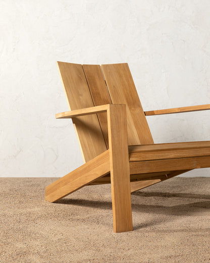 Chaise longue d'extérieur en teck Triby