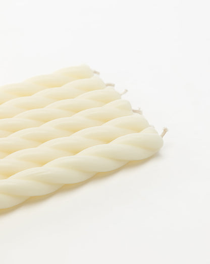 Bougie conique torsadée (lot de 6)