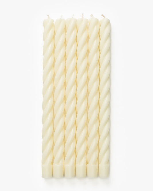 Bougie conique torsadée (lot de 6)