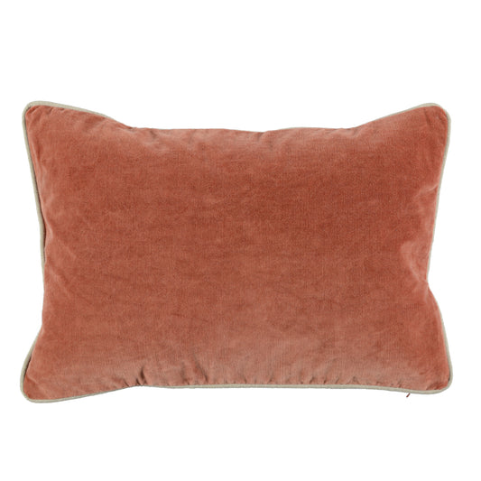 Coussin en velours terre cuite 