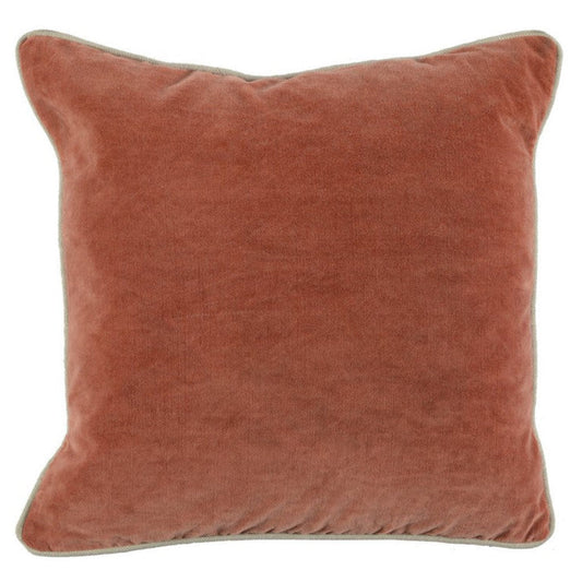 Coussin en velours terre cuite 