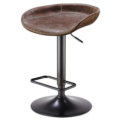 Tabouret de bar Vogue à vérin à gaz vintage marron café