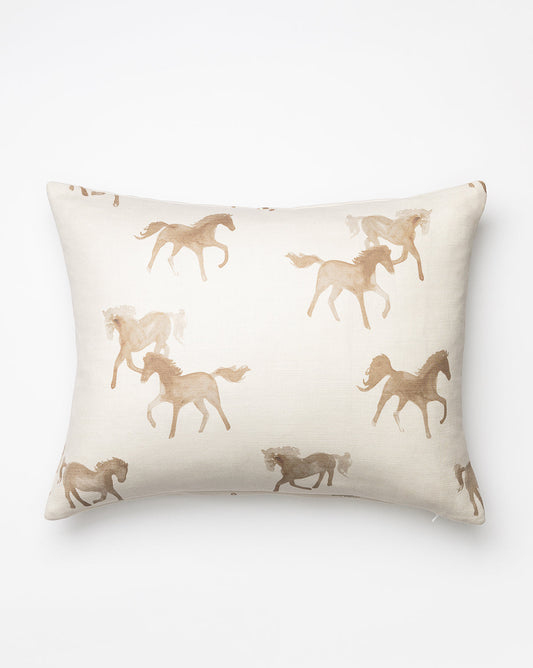 Housse de coussin chevaux aquarelle