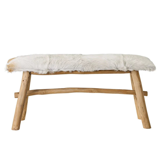 Banc en cuir brut