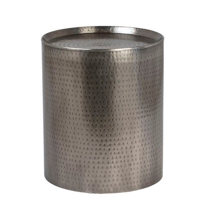 Table d'appoint Harper Drum - Nickel antique