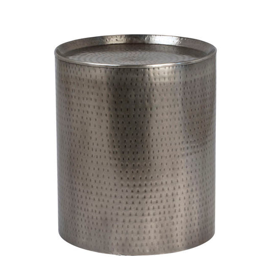 Table d'appoint Harper Drum - Nickel antique
