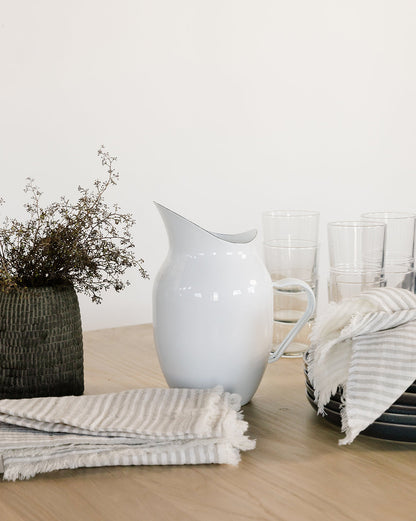 Serviettes à franges rayées