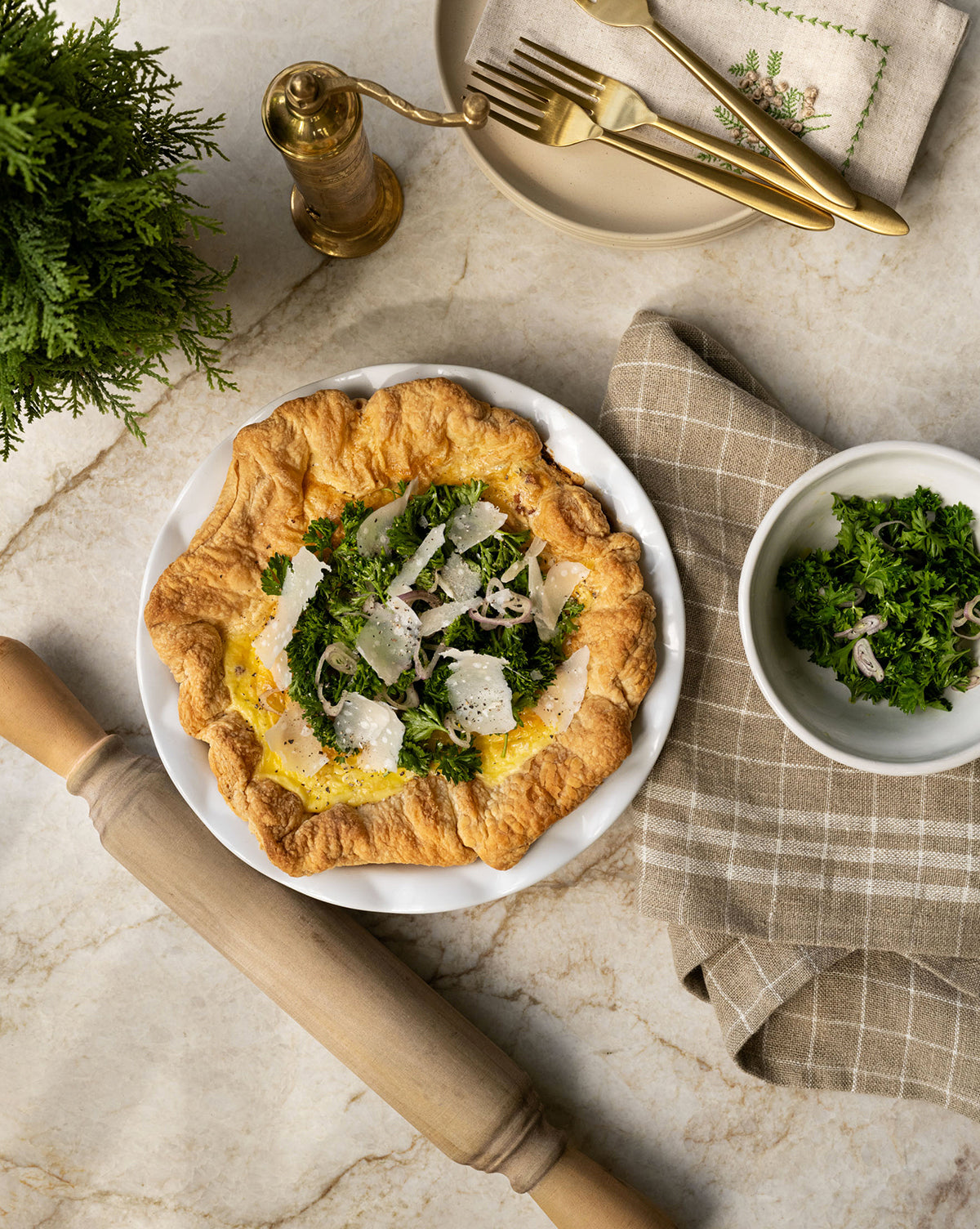 Torchon en lin à carreaux