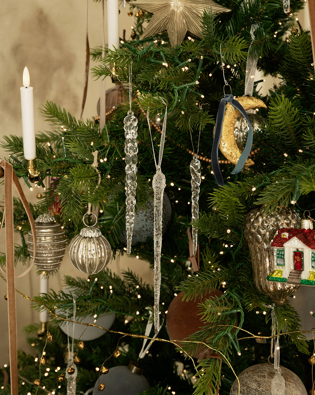 Décorations de glaçons givrées (ensemble de 3)