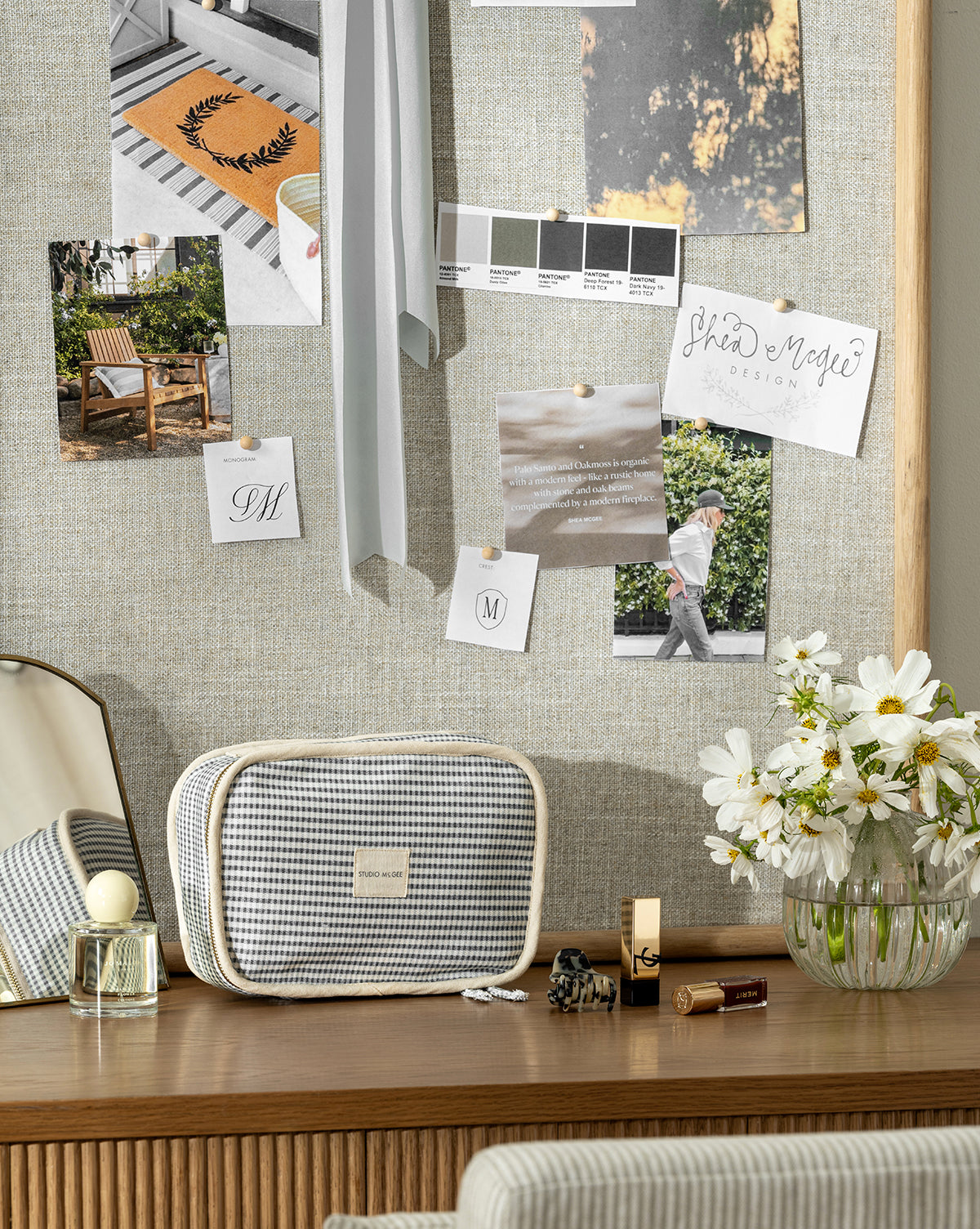 Trousse de beauté à carreaux vichy