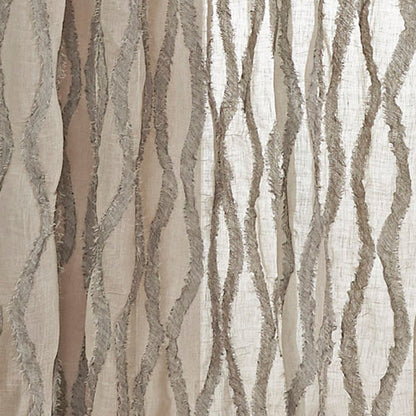 Housse de couette effilochée - Naturel/Gris