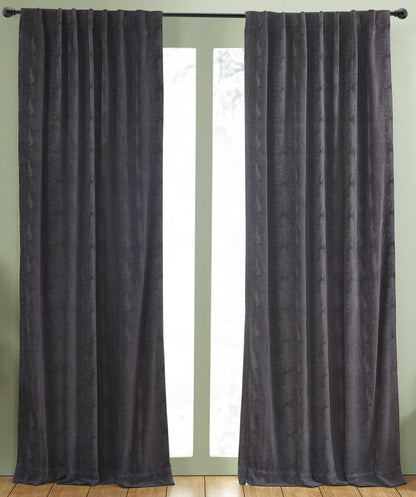 Panneau de draperie en velours écrasé - Noir